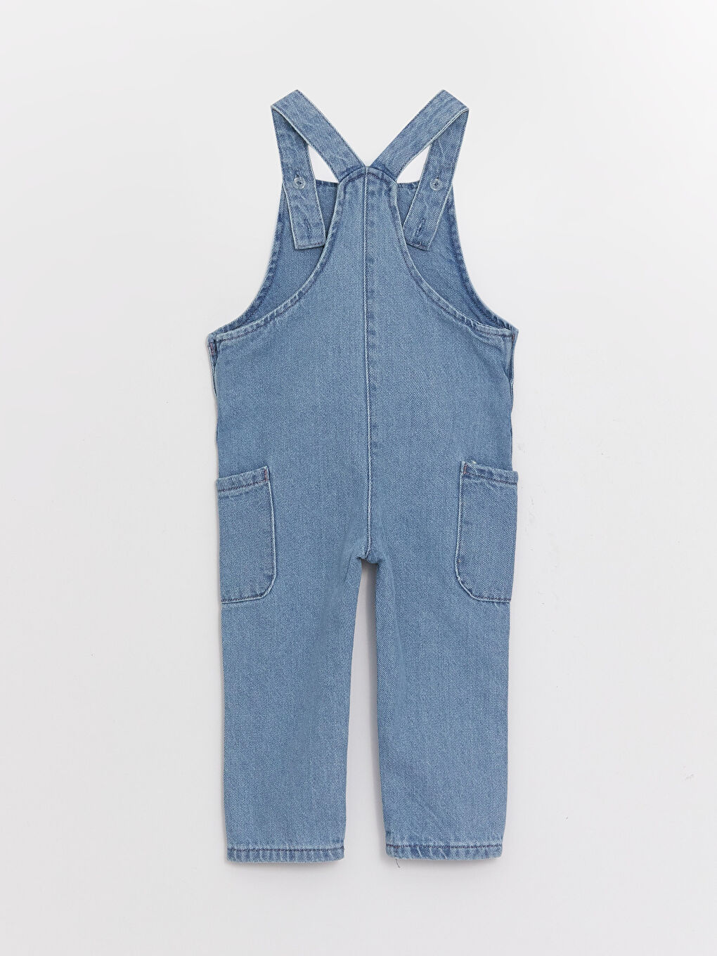 LCW baby Square Collar Baby Girls' Denim Dungarees -S3DU14Z1