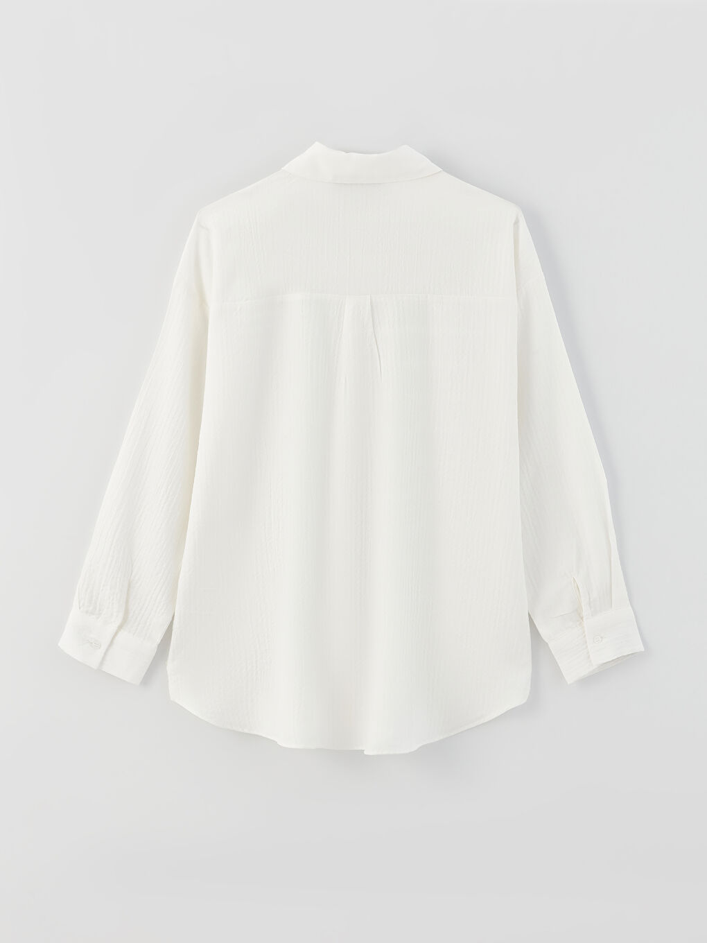 Cămașă Simplă cu Mânecă Lungă din Muselină pentru Femei-6