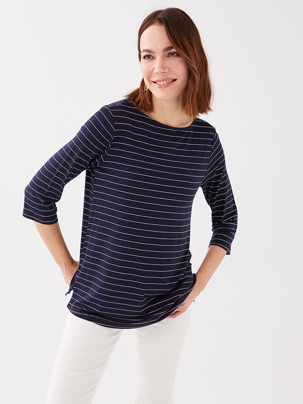 Crew Neck Striped Women's T-Shirt