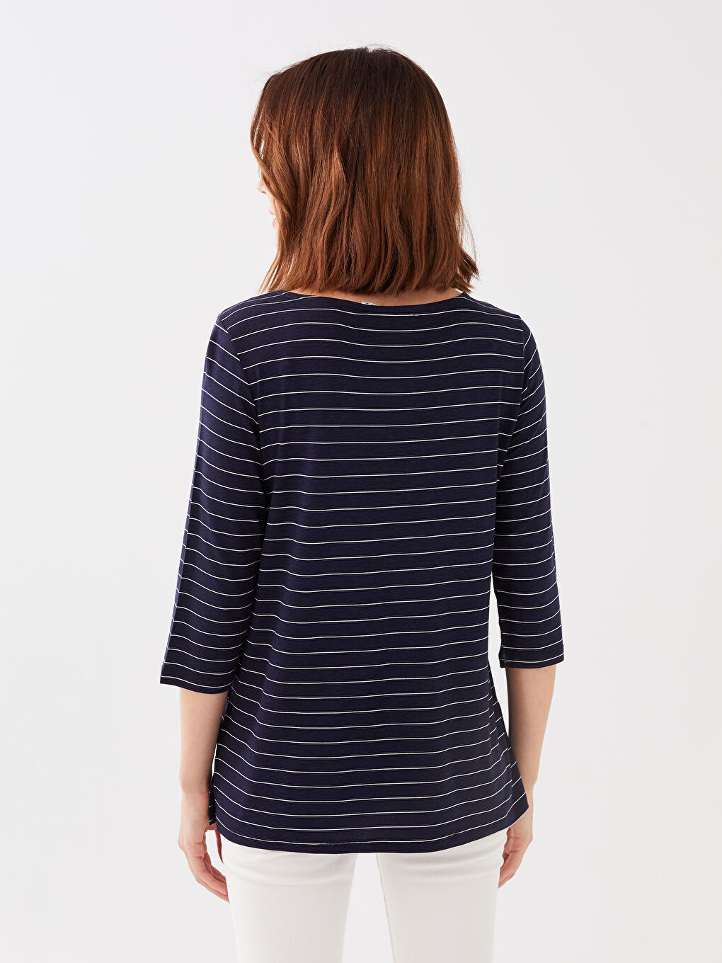 Crew Neck Striped Women's T-Shirt-3