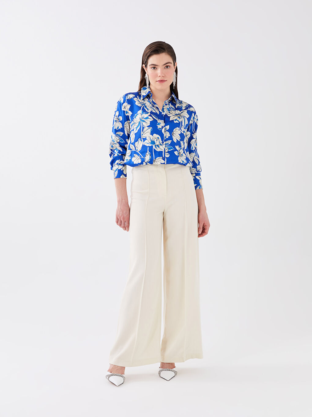 بنطلون بالازو فيسكوز عادي للسيدات-1