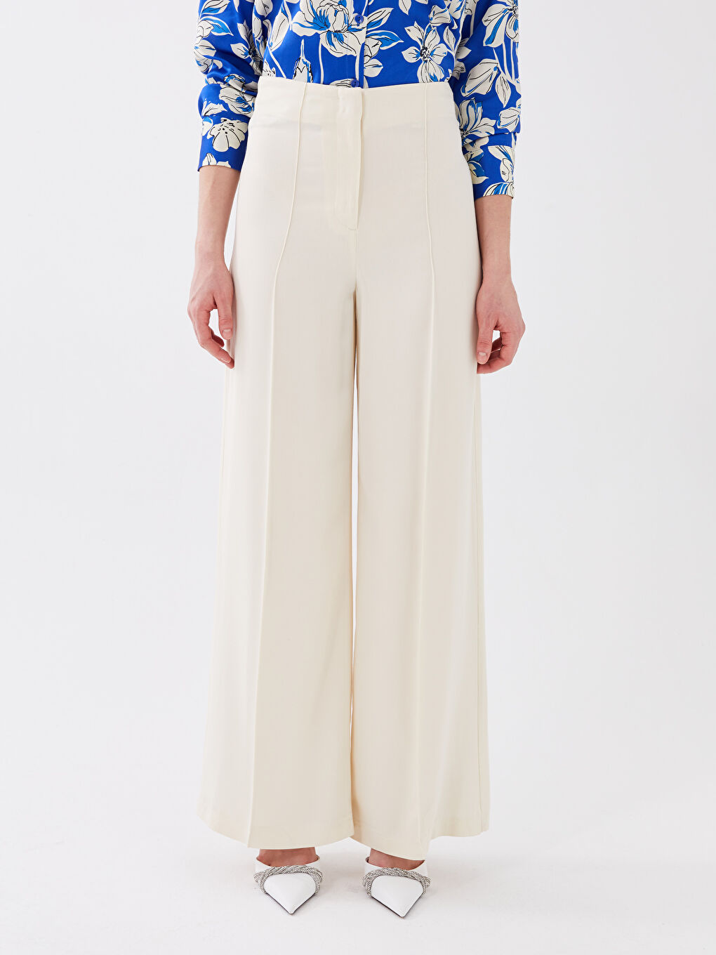 بنطلون بالازو فيسكوز عادي للسيدات-3