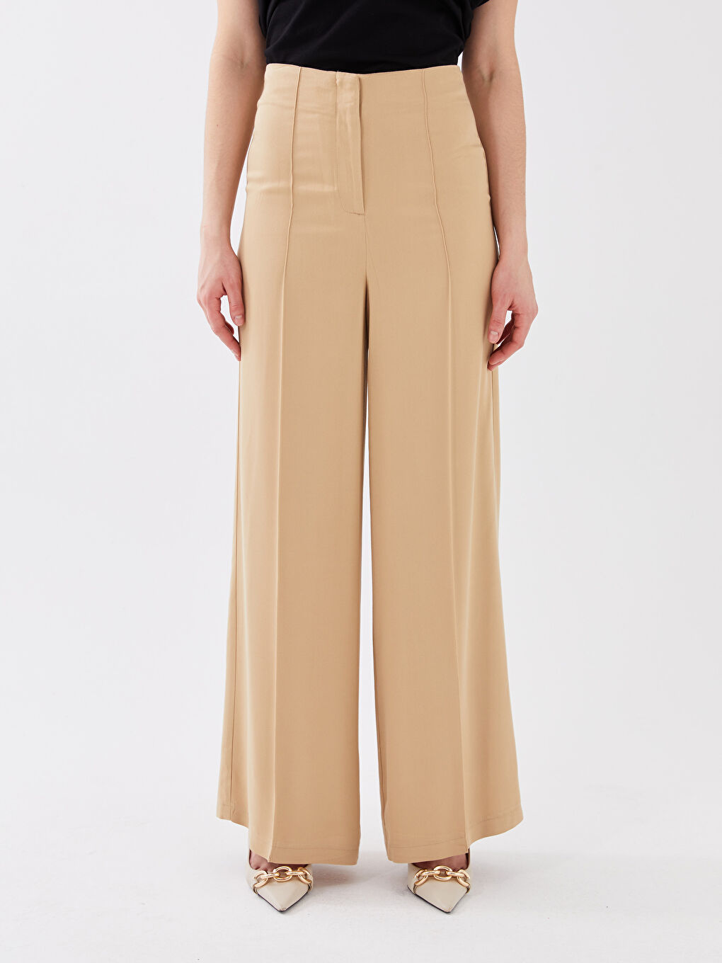 بنطلون بالازو فيسكوز عادي للسيدات-3