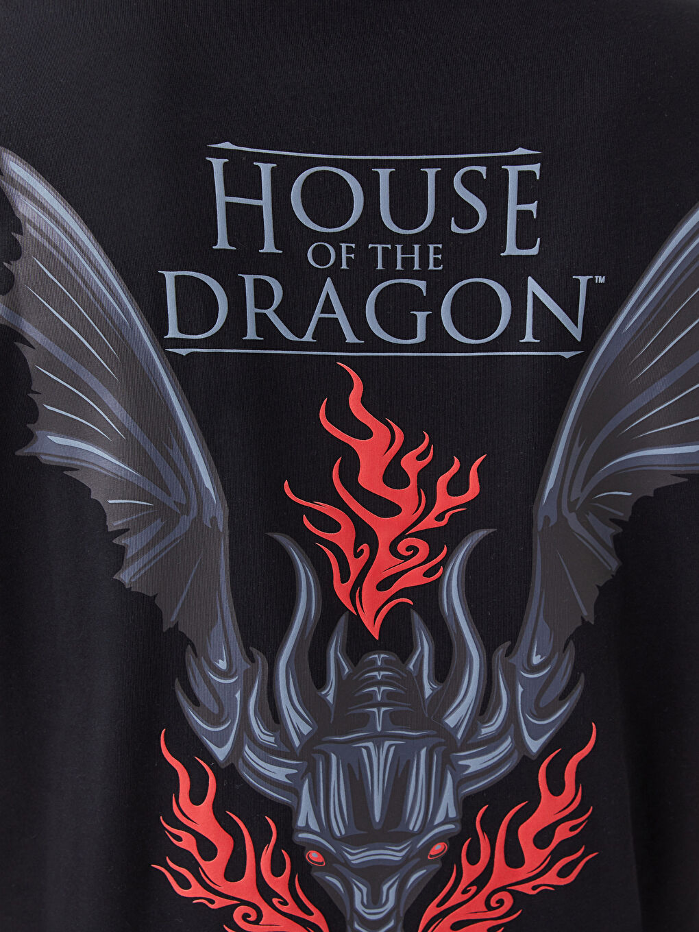 Siyah Oversize Bisiklet Yaka Kısa Kollu Baskılı Penye Erkek Tişört-3