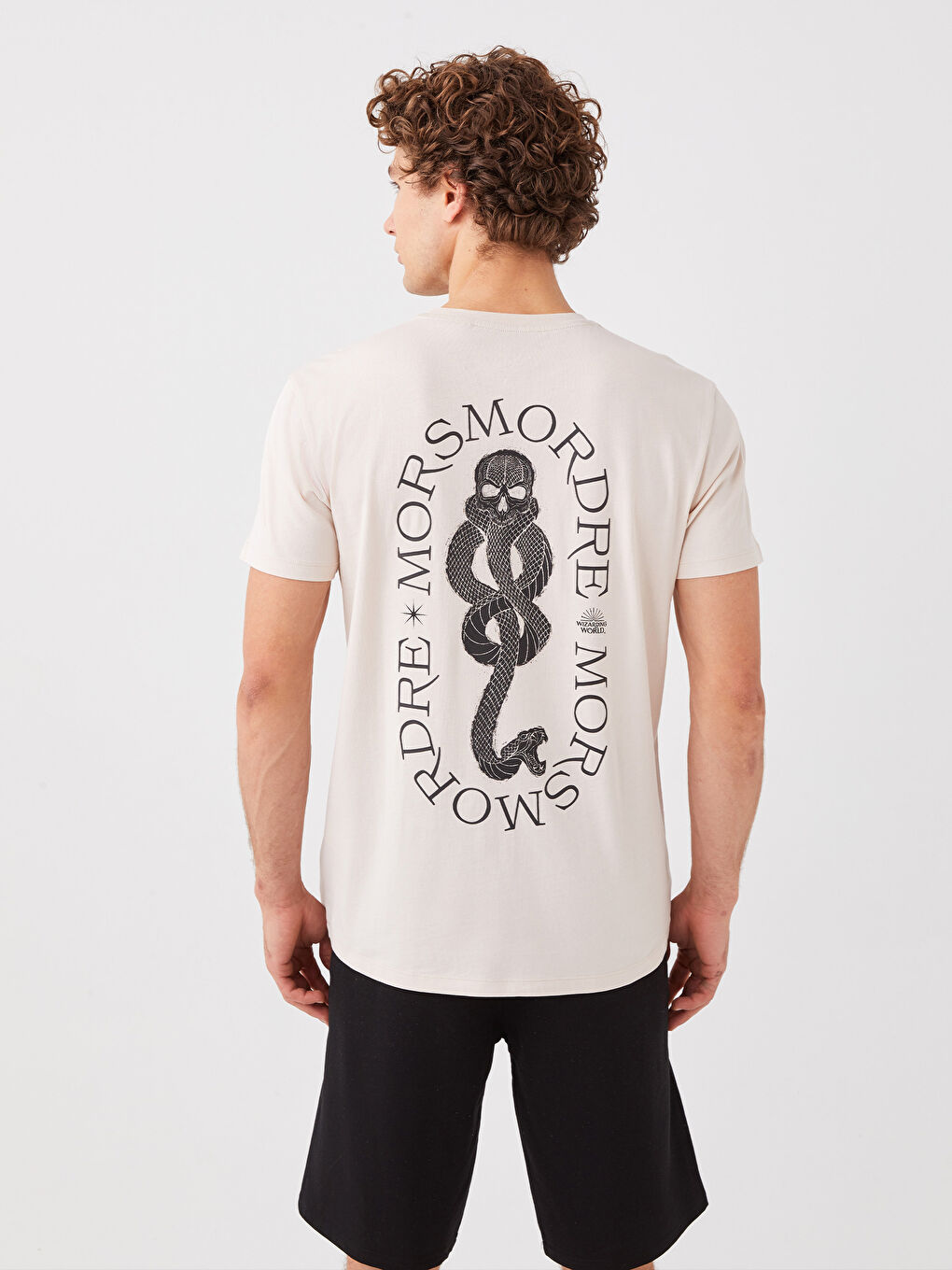 Crew Neck Short Sleeve Printed Combed Cotton Men's T-shirt-3