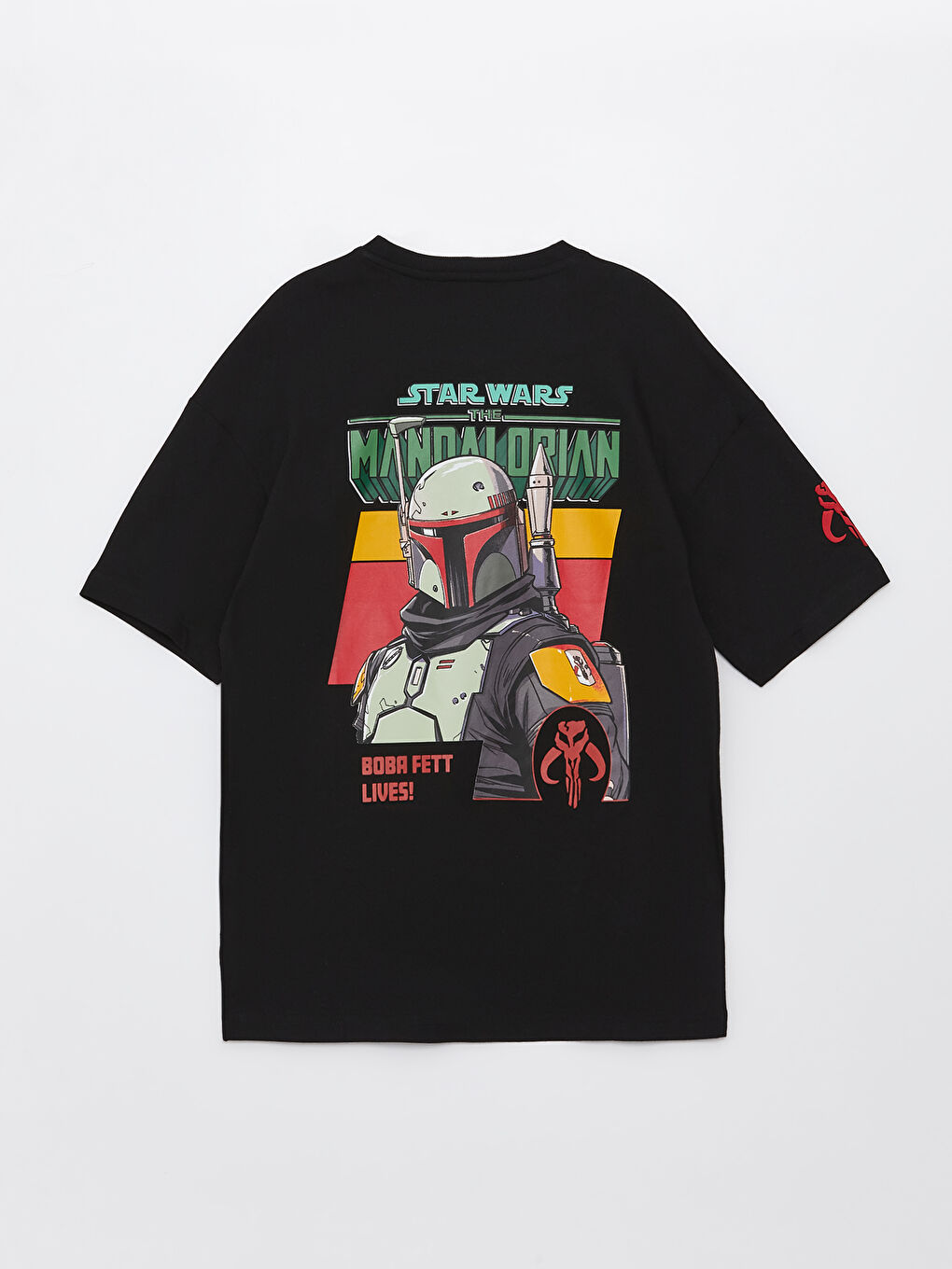 XSIDE Siyah Bisiklet Yaka Kısa Kollu Star Wars Baskılı Penye Erkek Tişört - 6