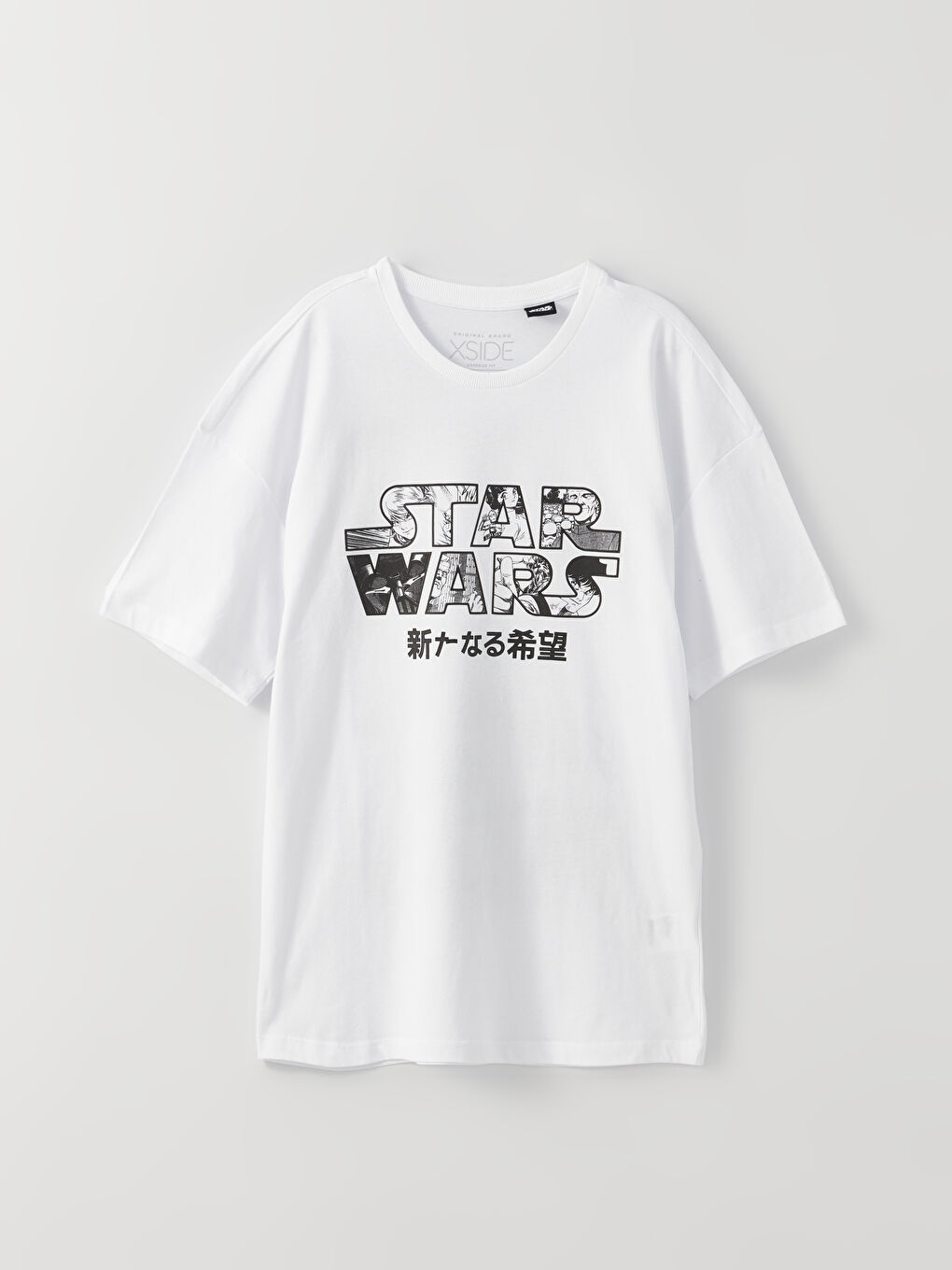 تيشيرت أوفراسايز ياقة دائرية كم قصير مطبوع جيرسي للرجال-5