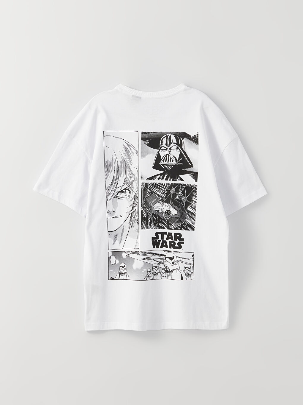 تيشيرت أوفراسايز ياقة دائرية كم قصير مطبوع جيرسي للرجال-6