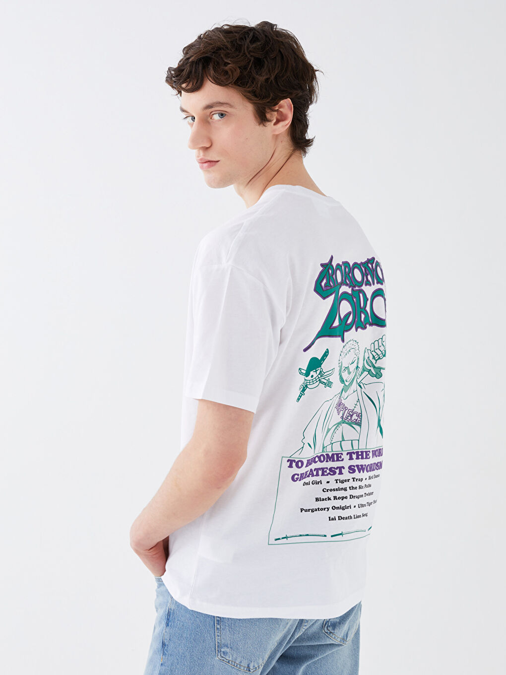 تيشيرت رجالي ياقة دائرية كم قصير مطبوع قطن ممشط