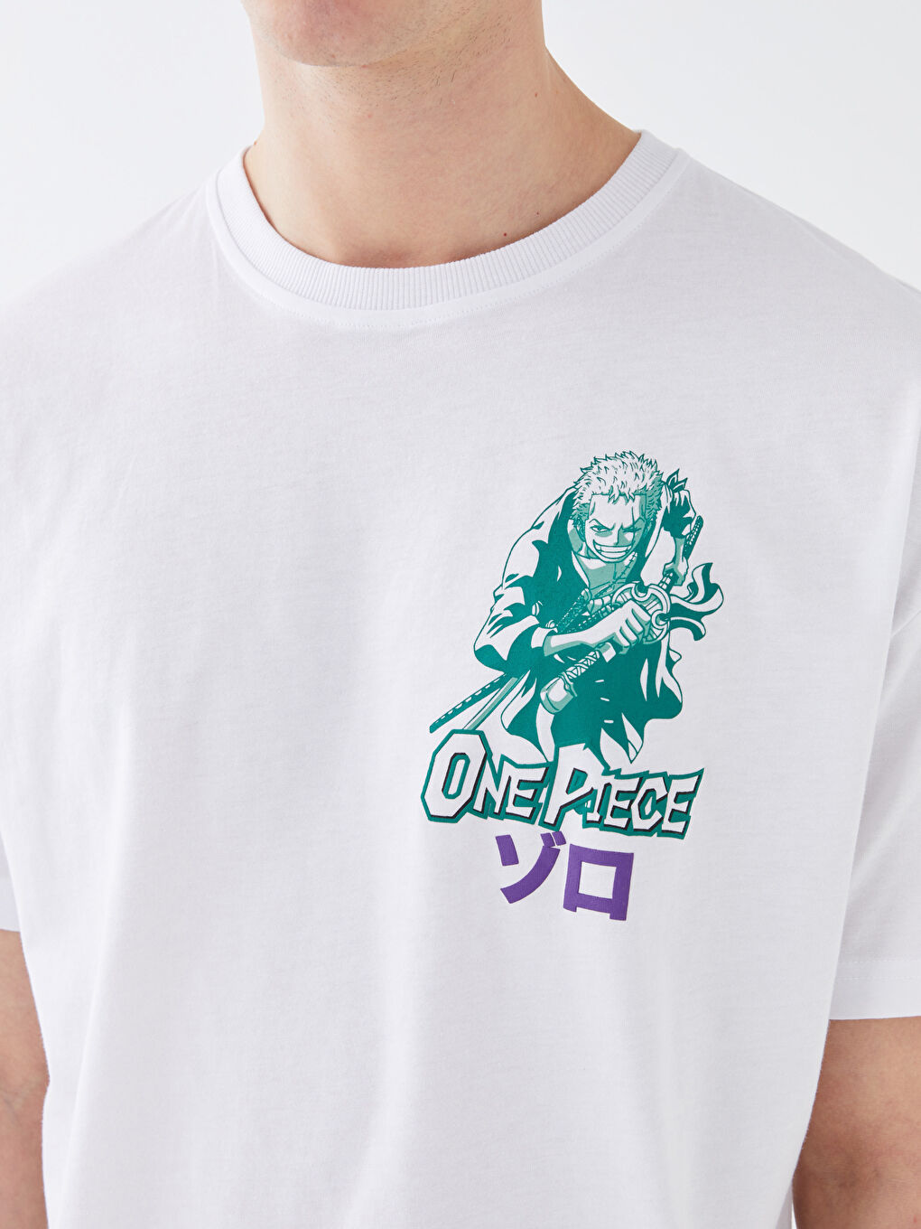 تيشيرت رجالي ياقة دائرية كم قصير مطبوع قطن ممشط-3