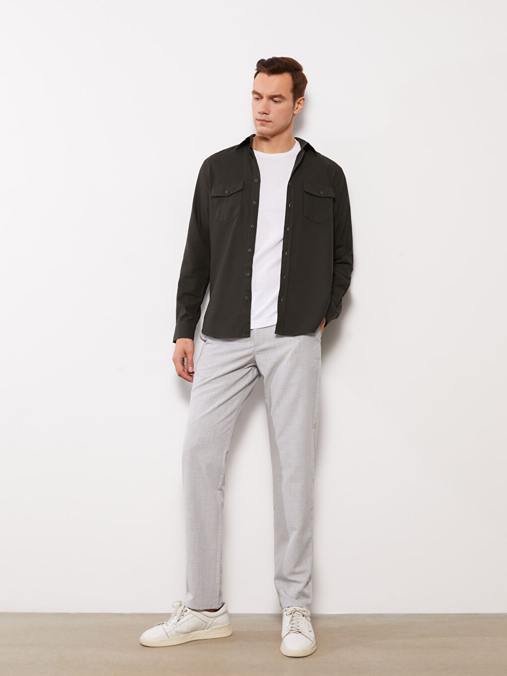 Gri Slim Fit Erkek Pantolon