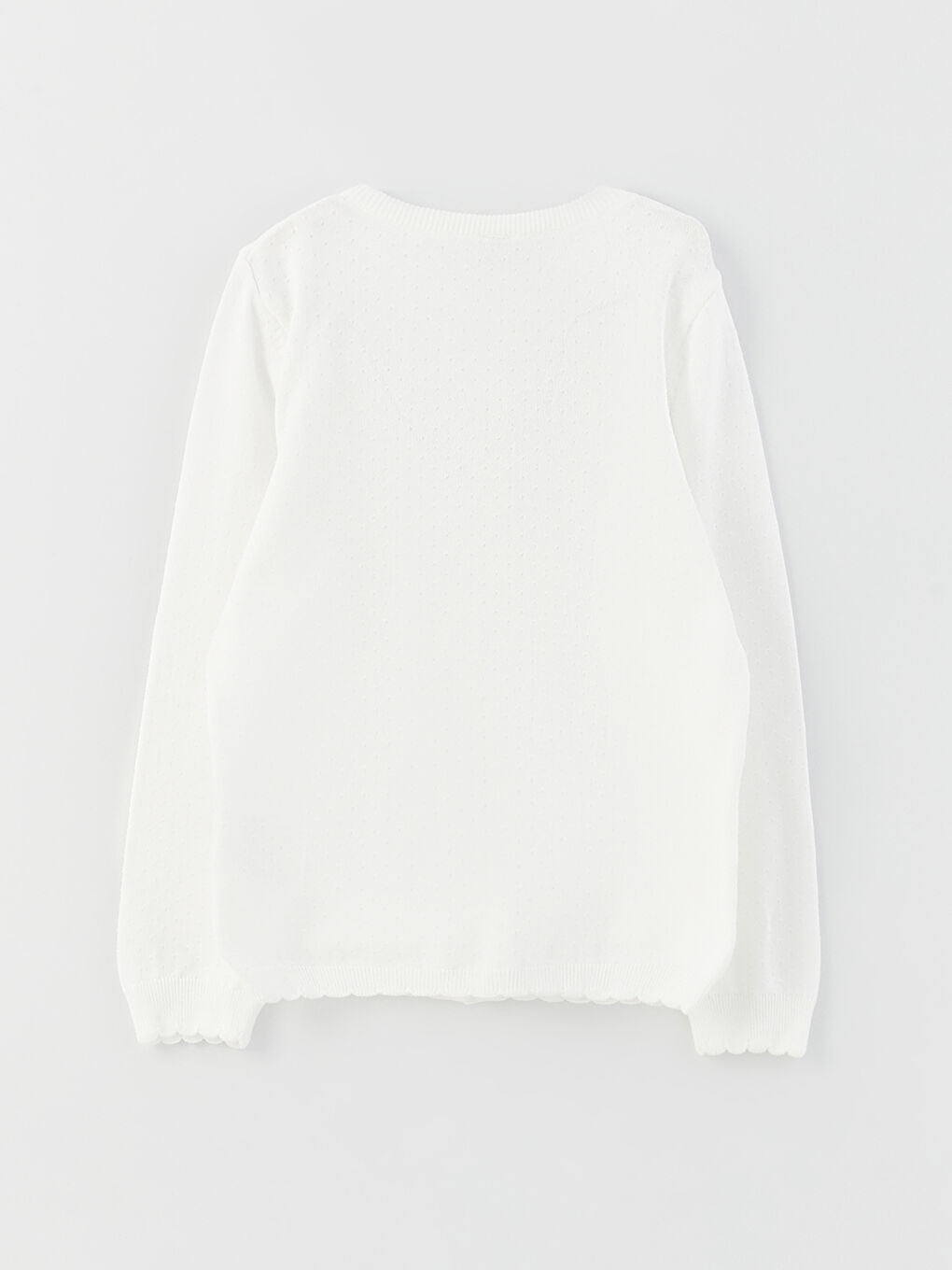 Свитер из трикотажа с круглым вырезом и длинным рукавом для девочек-4