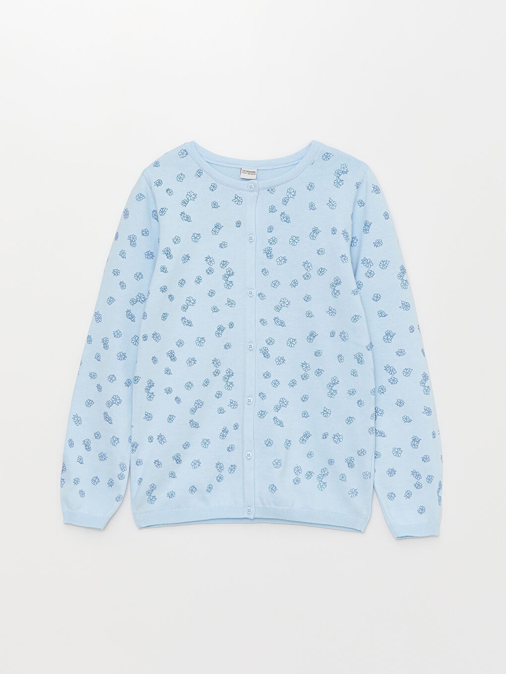 Кардиган трикотажный для девочек с круглым вырезом, узорчатый, с длинным рукавом