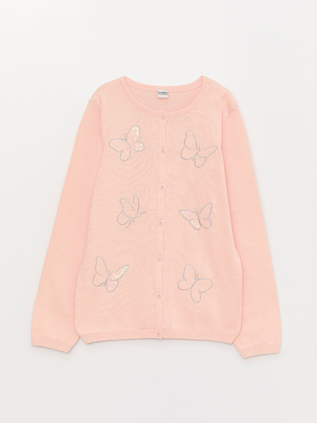 Қыздарға арналған кестеленген ұзын жең трикотаж кардиган