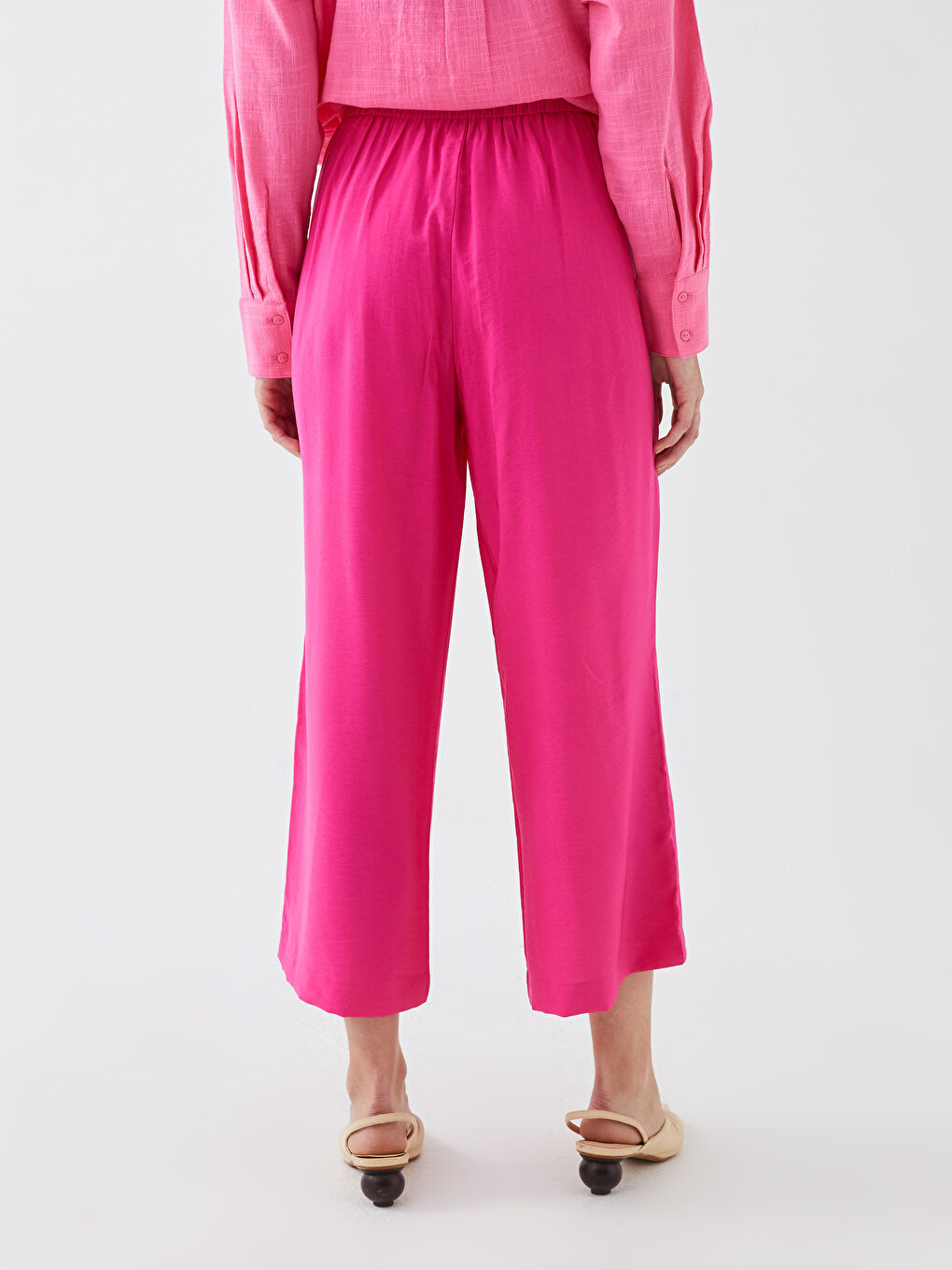 LCW Vision High Waist Comfortable Fit Plain Viscose Women's Capri -S3DV01Z8-JXK