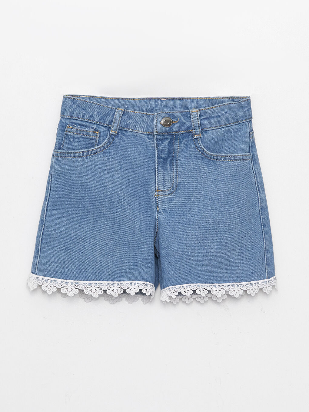 LCW Kids Lace Detailed Girl Jean Shorts -S3DV02Z4-311