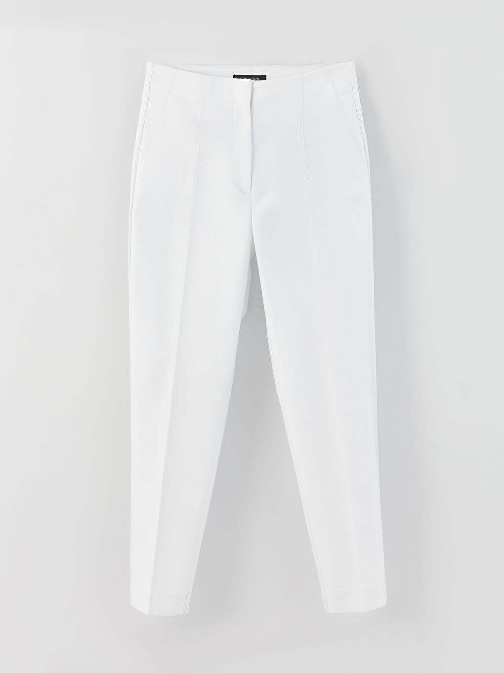 Women's High Waist Regular Fit Plain Trousers-5
