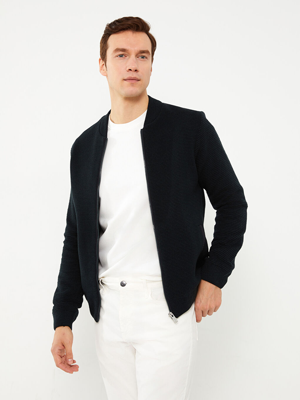 كارديجان تريكو بياقة كلية عادي للرجال