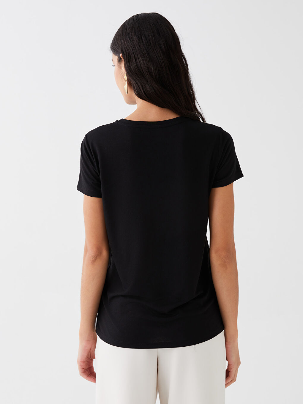 Crew Neck Printed Short Sleeve Women's T-Shirt-4