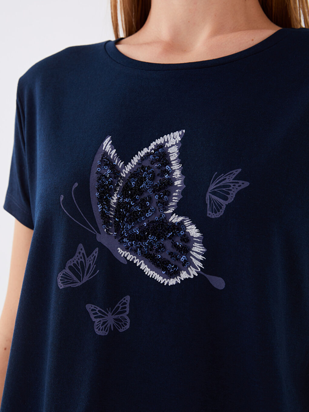 Crew Neck Printed Short Sleeve Women's T-Shirt-2