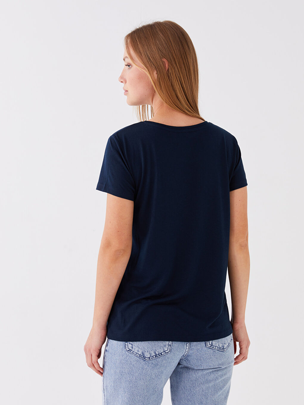 Crew Neck Printed Short Sleeve Women's T-Shirt-3