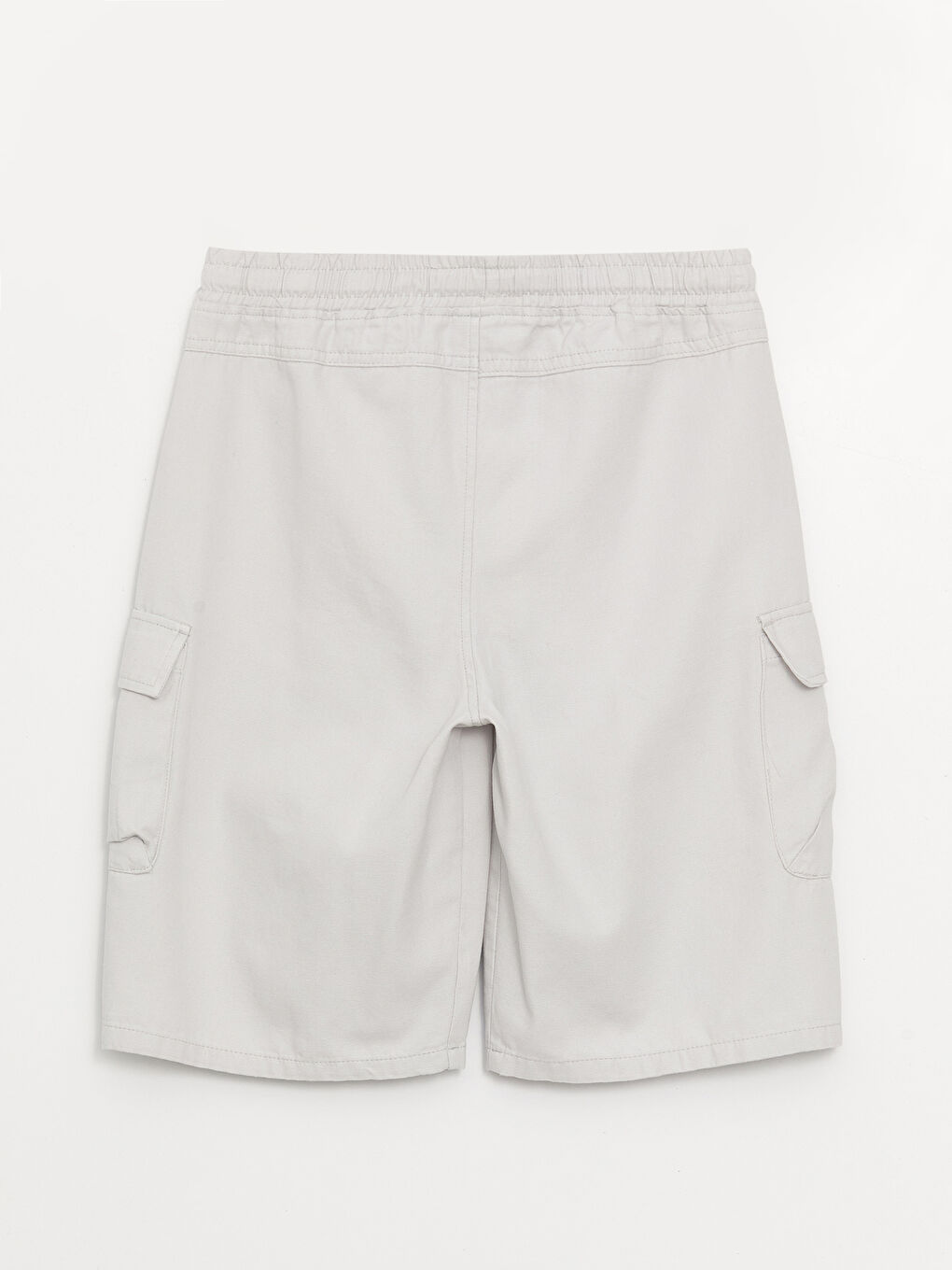 Gri Rahat Kalıp Beli Lastikli Erkek Çocuk Kargo Şort-3