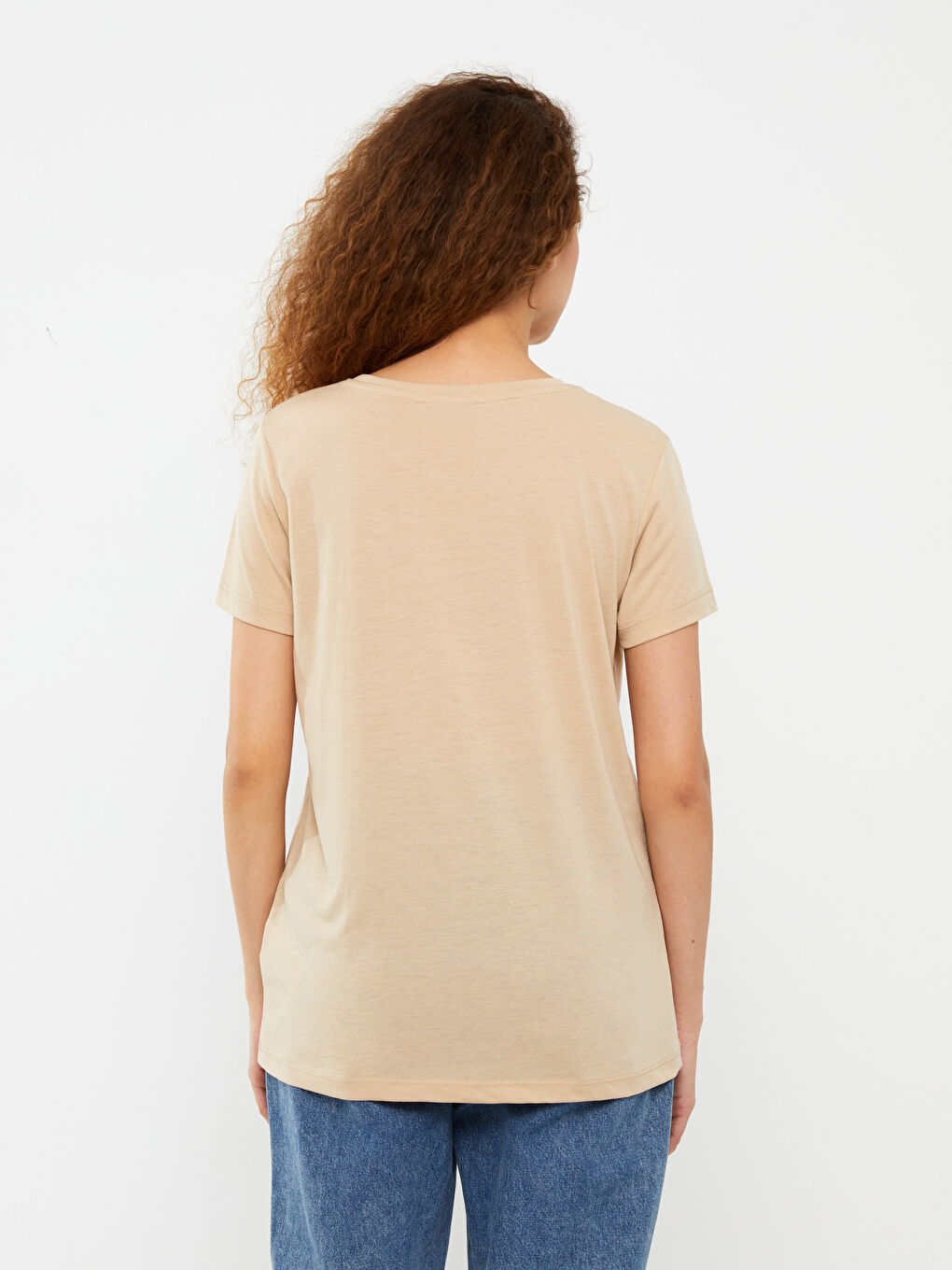 LCWAIKIKI Classic Crew Neck Printed Short Sleeve Women's T-Shirt -S3DV24Z8-KNF