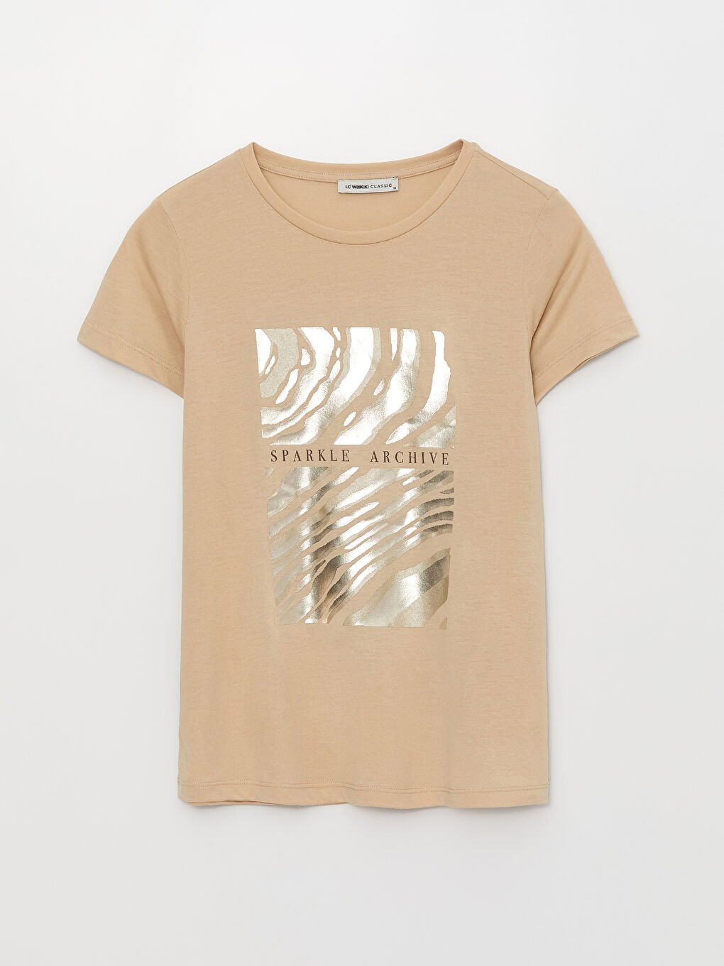 LCWAIKIKI Classic Crew Neck Printed Short Sleeve Women's T-Shirt -S3DV24Z8-KNF