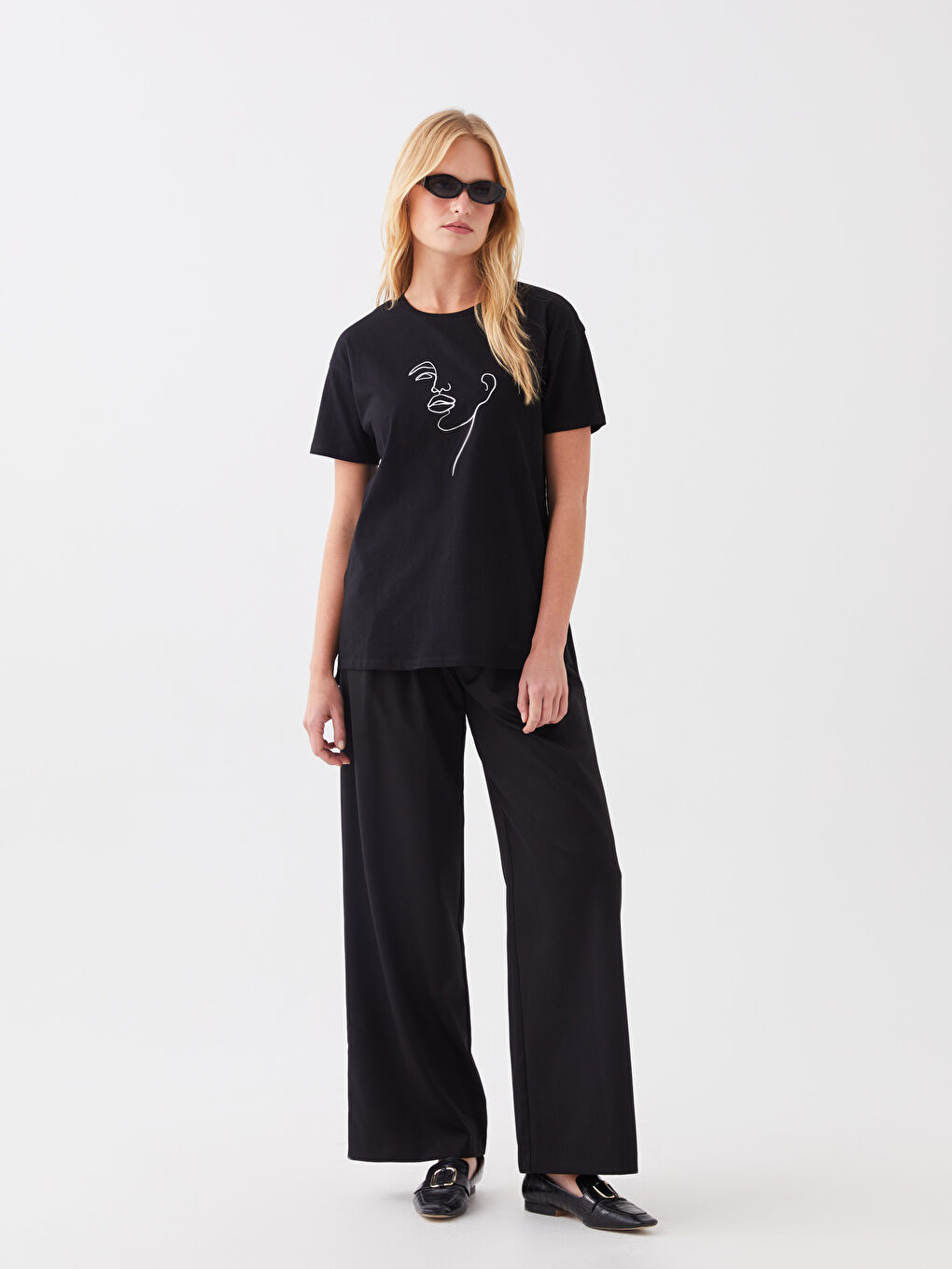 Crew Neck Printed Short Sleeve Women's T-Shirt -S3DV26Z8-CVL