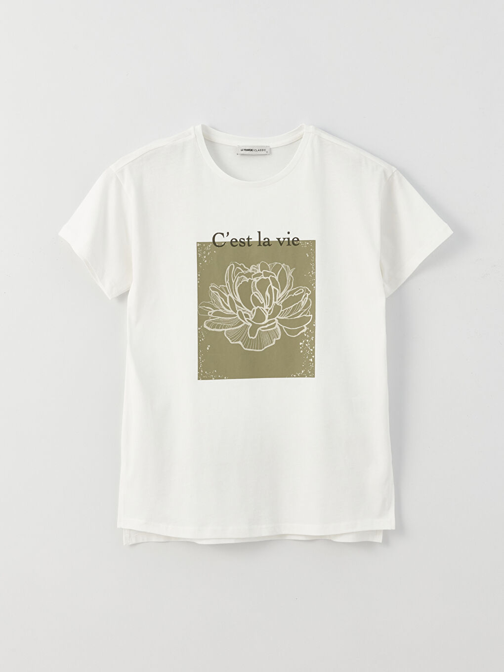LCWAIKIKI Classic Crew Neck Printed Short Sleeve Women's T-Shirt -S3DV28Z8-FEW
