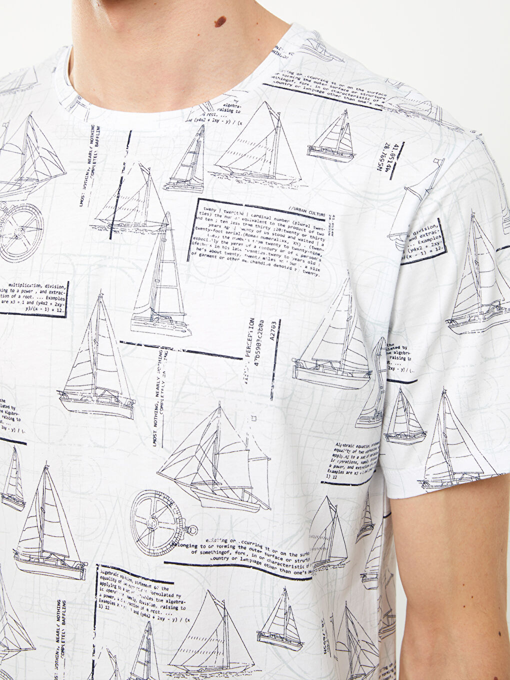 Футболка Мужская Джерси С Узором, Коротким Рукавом И Круглым Вырезом-3