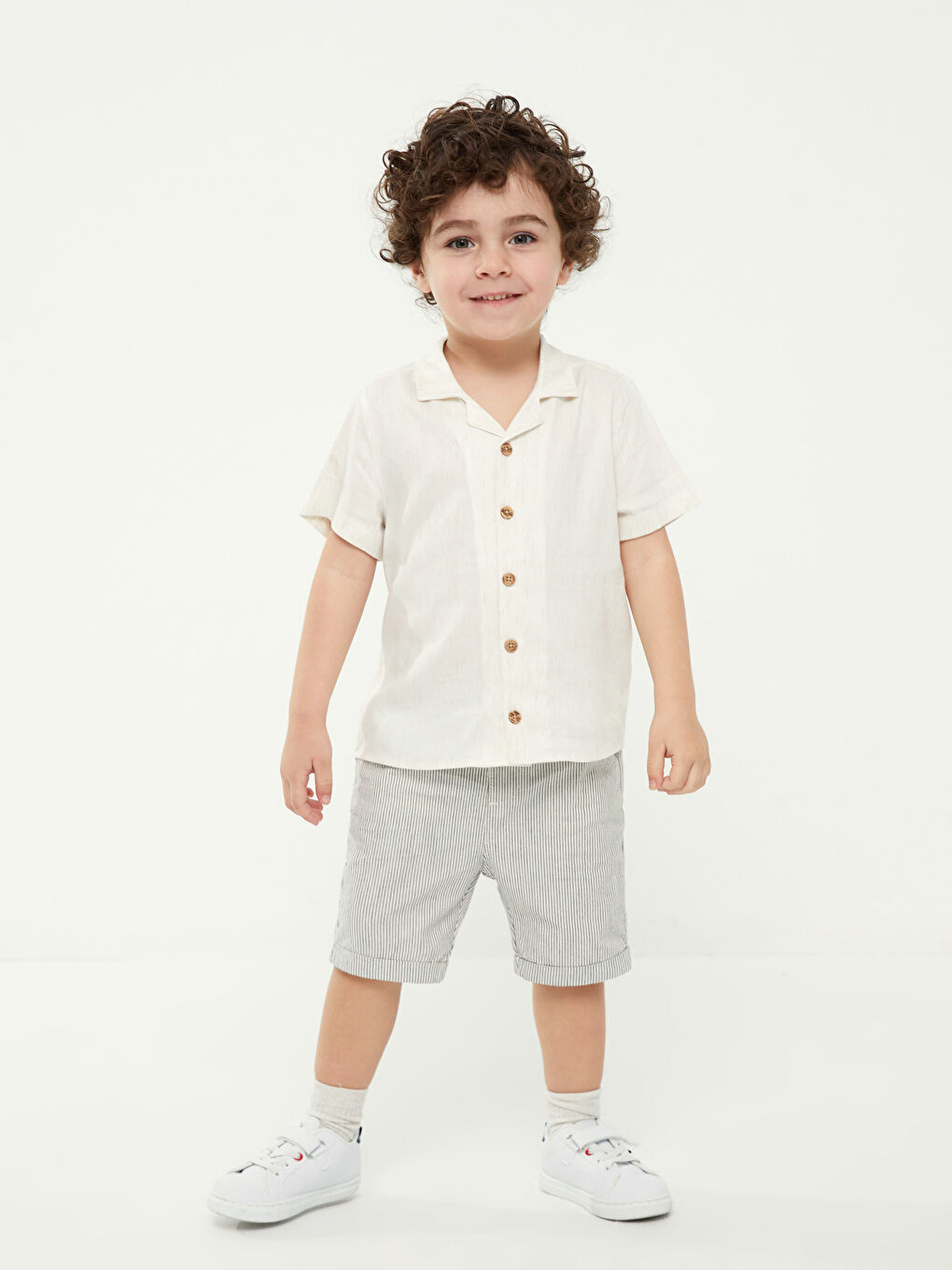 Resort Neck Short Sleeve Baby Boys' Shirt-1