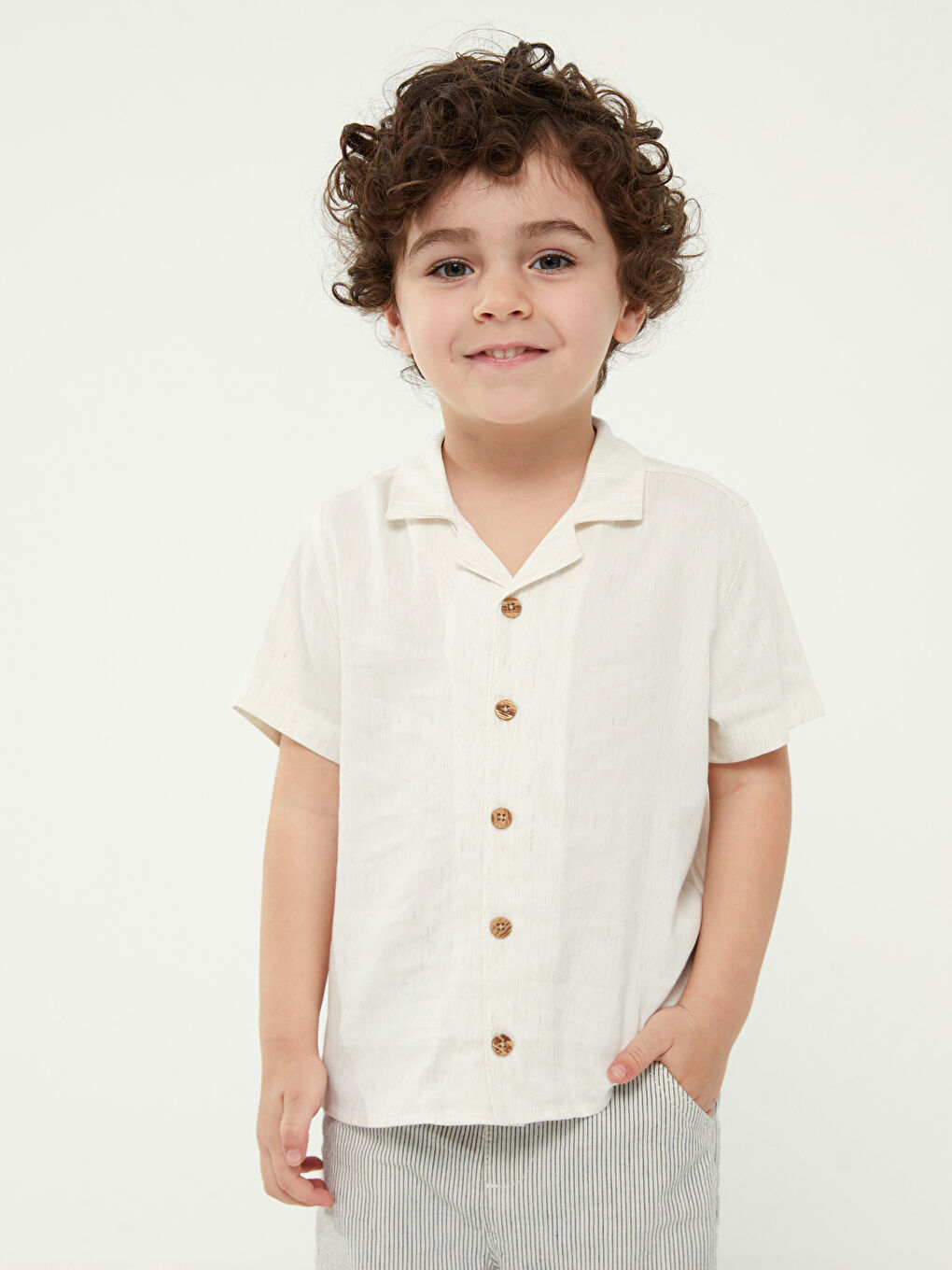 Resort Neck Short Sleeve Baby Boys' Shirt-2