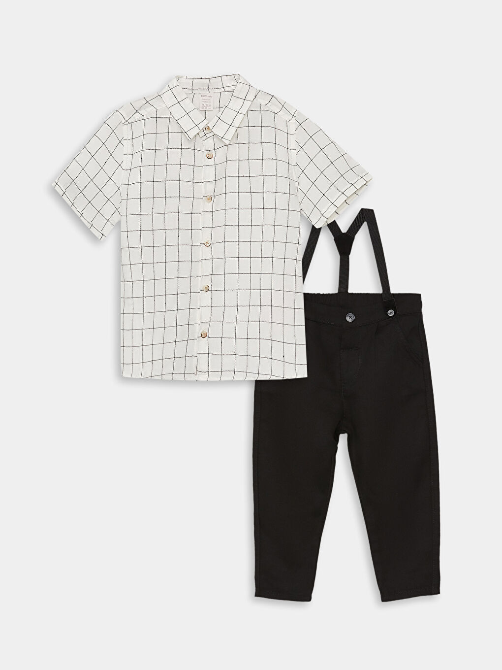 Ensemble 3 Pièces Bébé Garçon Col de Chemise Manches Courtes-4