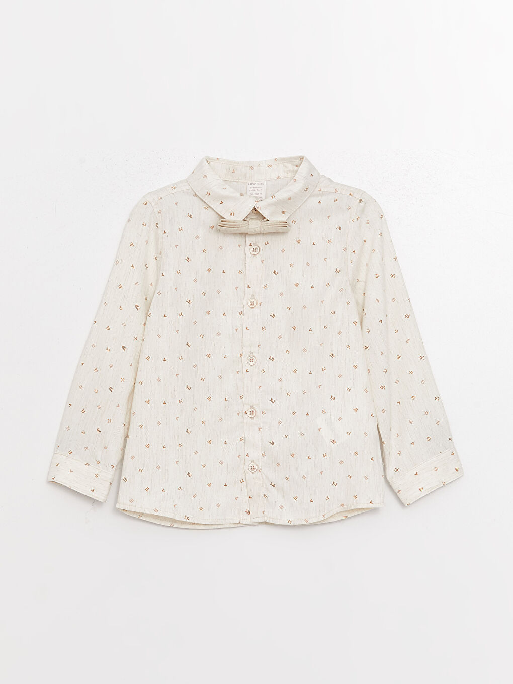 Bej Basic Erkek Bebek Gömlek ve Papyon-2