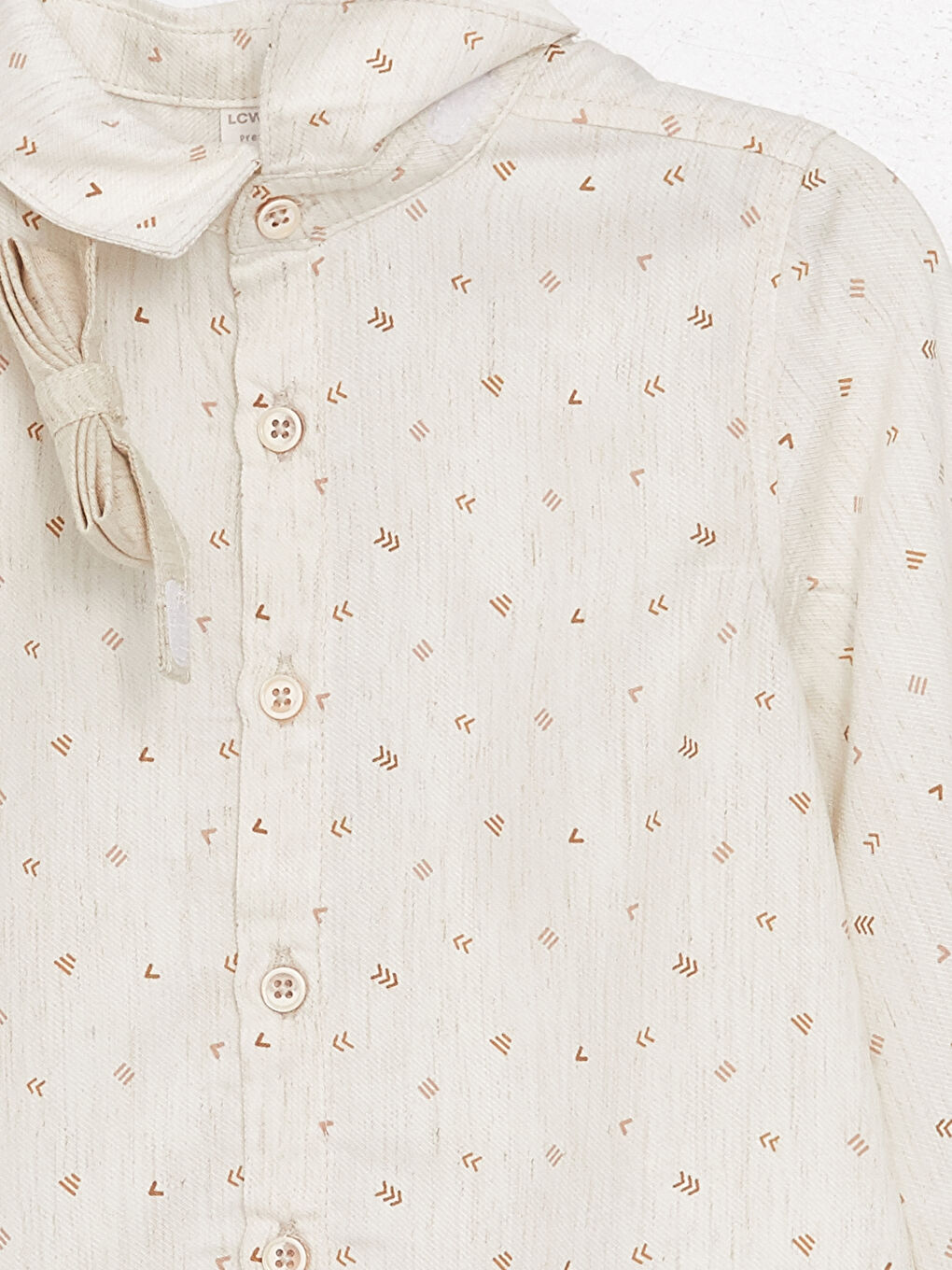 Bej Basic Erkek Bebek Gömlek ve Papyon-4