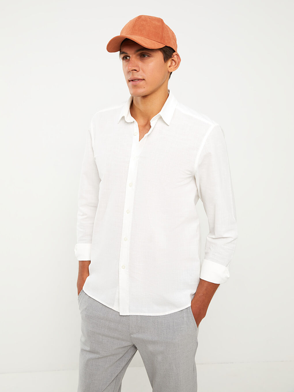 Regular Fit Long Sleeve Gabardine Men's Shirt