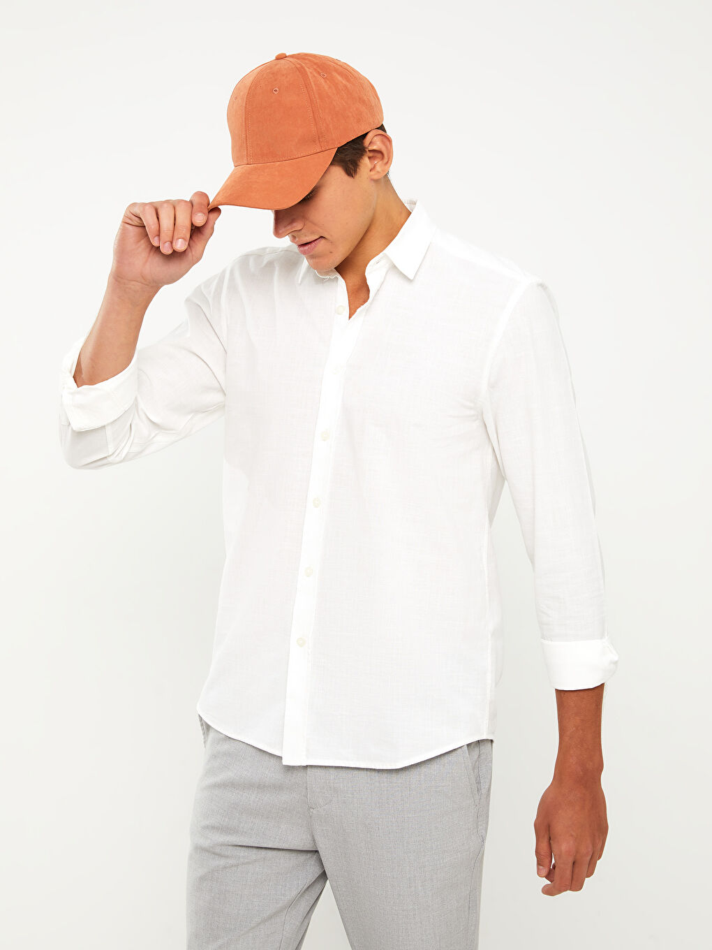 Regular Fit Long Sleeve Gabardine Men's Shirt-1