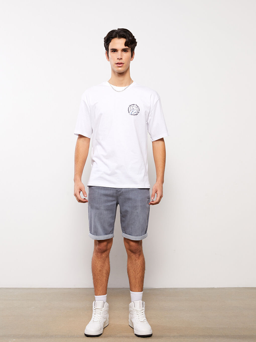 LCW Jeans Slim Fit Men's Denim Shorts -S3DV81Z8-GRD