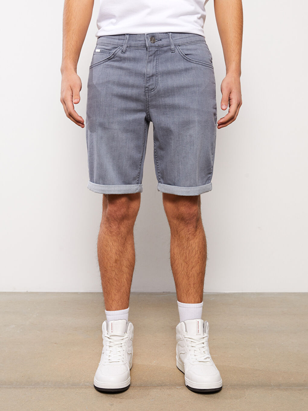 LCW Jeans Slim Fit Men's Denim Shorts -S3DV81Z8-GRD