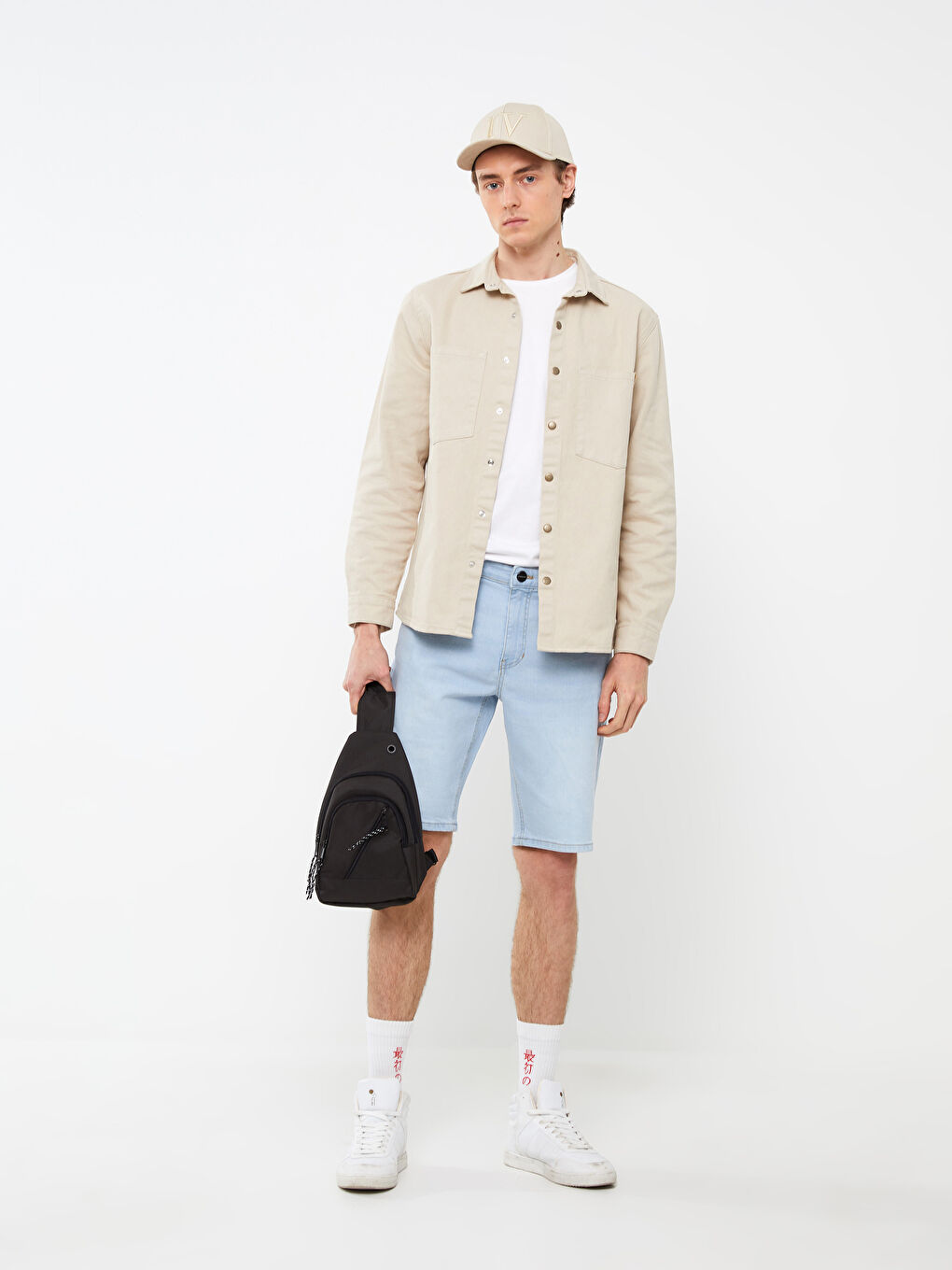 İndigo Slim Fit Erkek Jean Şort-1