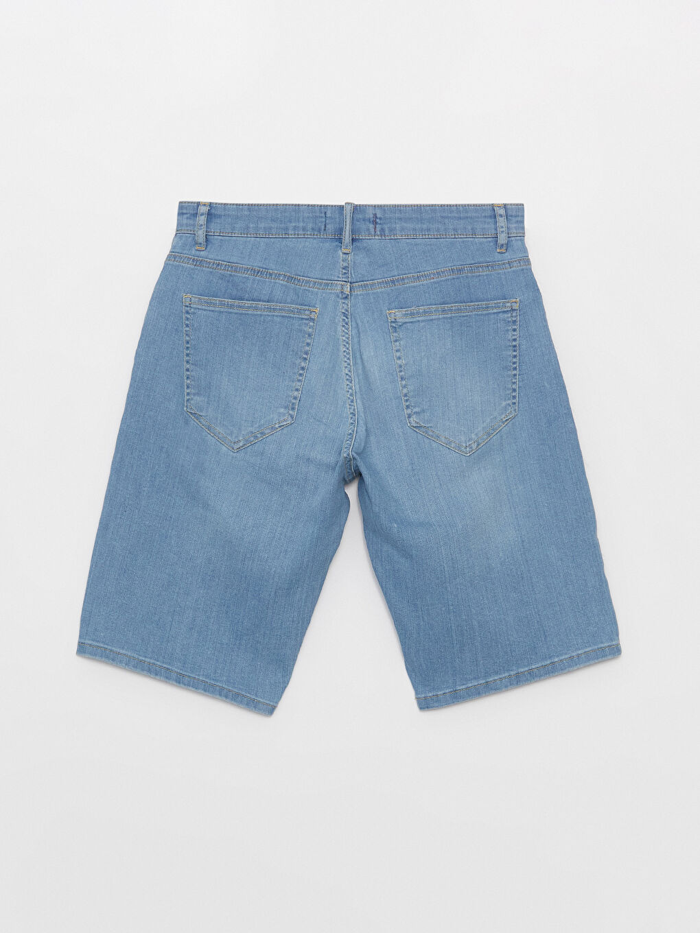İndigo Standart Kalıp Erkek Jean Şort-4