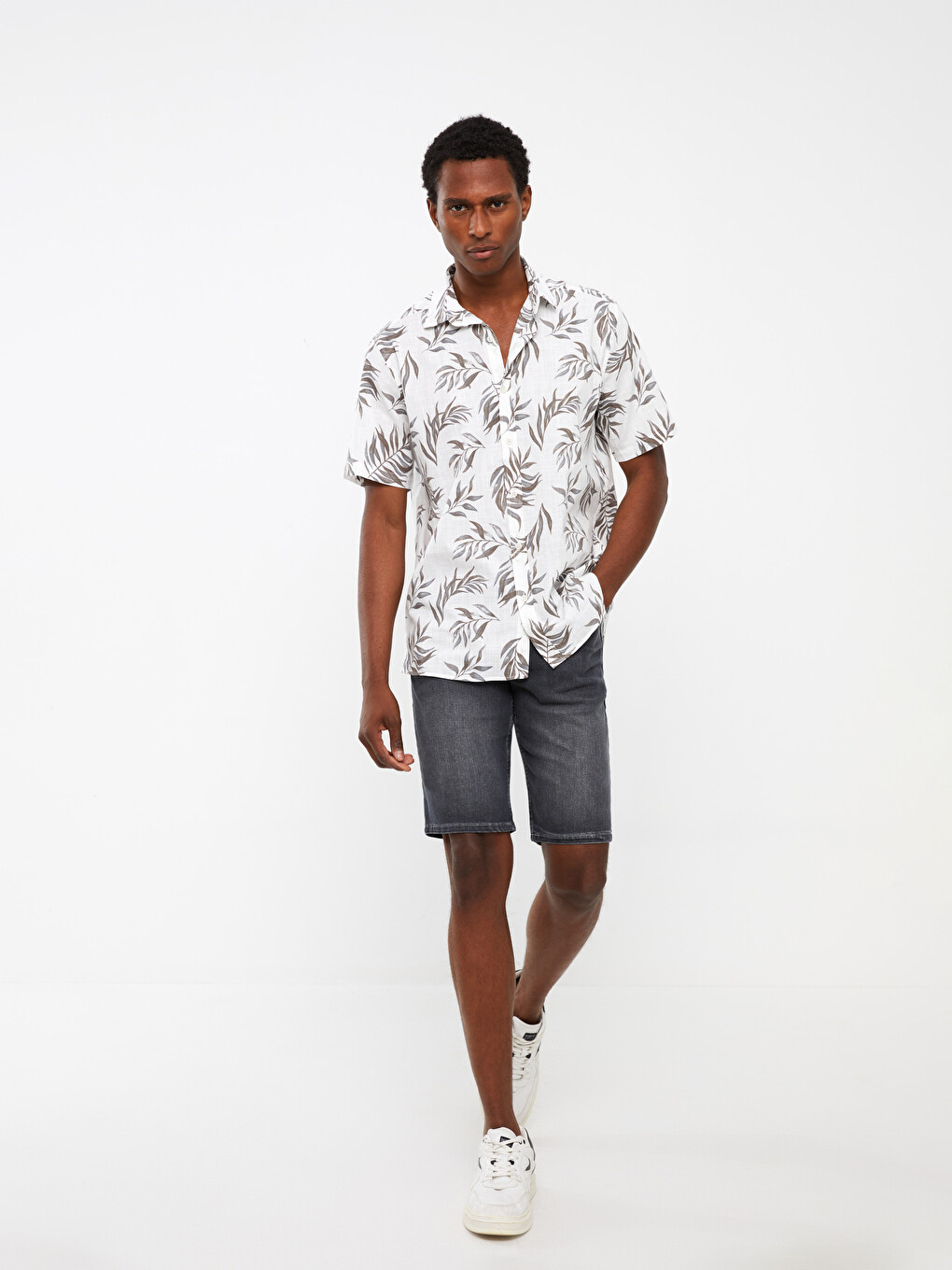 Antrasit Skinny Fit Erkek Jean Şort