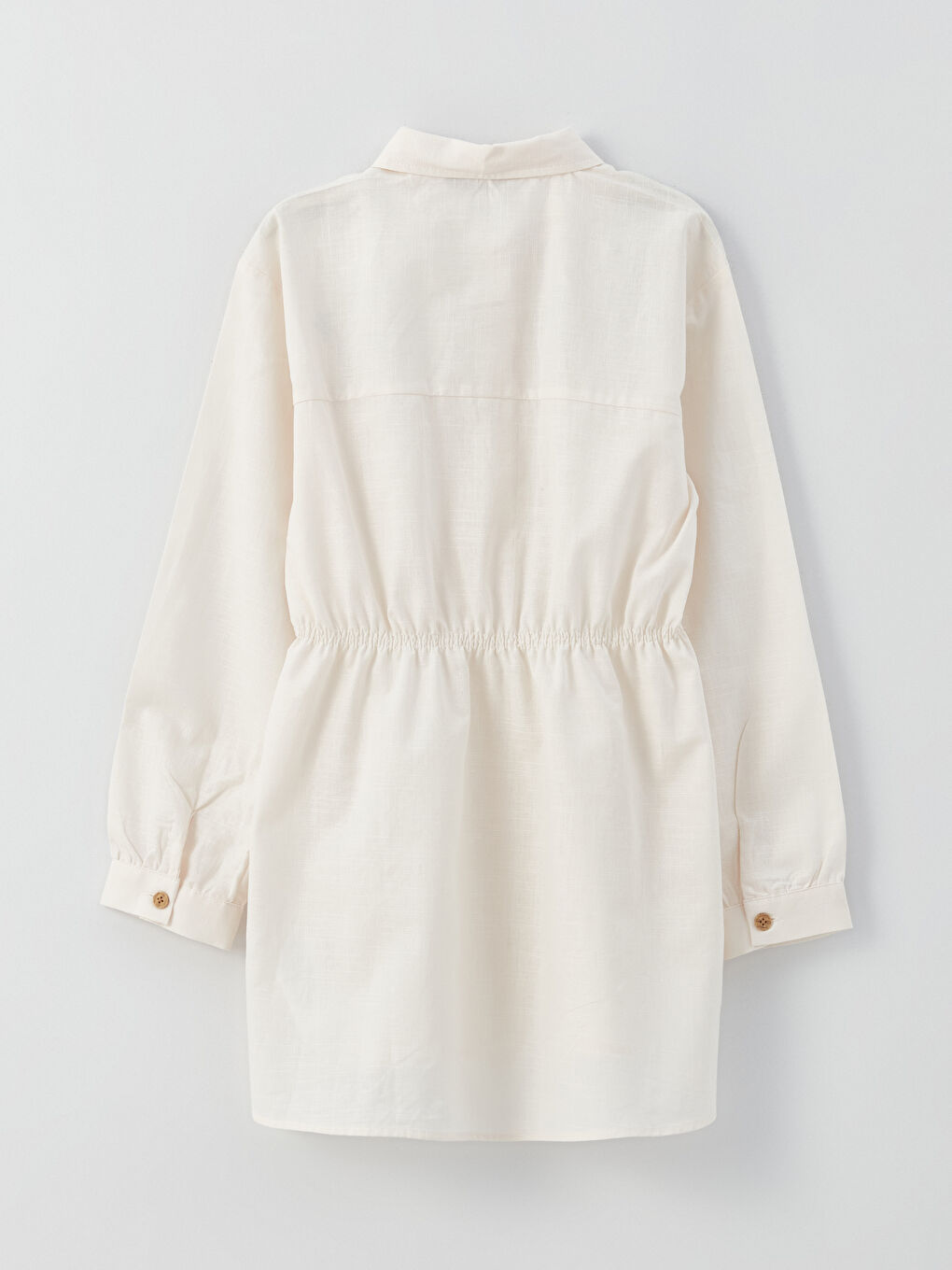 Ekru Baskılı Uzun Kollu Kız Çocuk Tunik-1