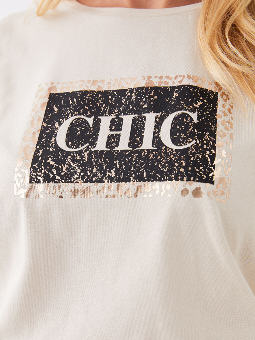 Crew Neck Printed Short Sleeve Women's T-Shirt-5