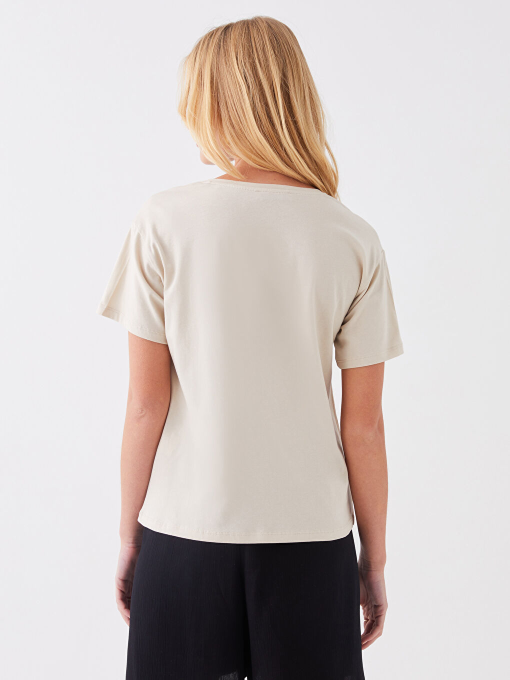 Crew Neck Printed Short Sleeve Women's T-Shirt-6