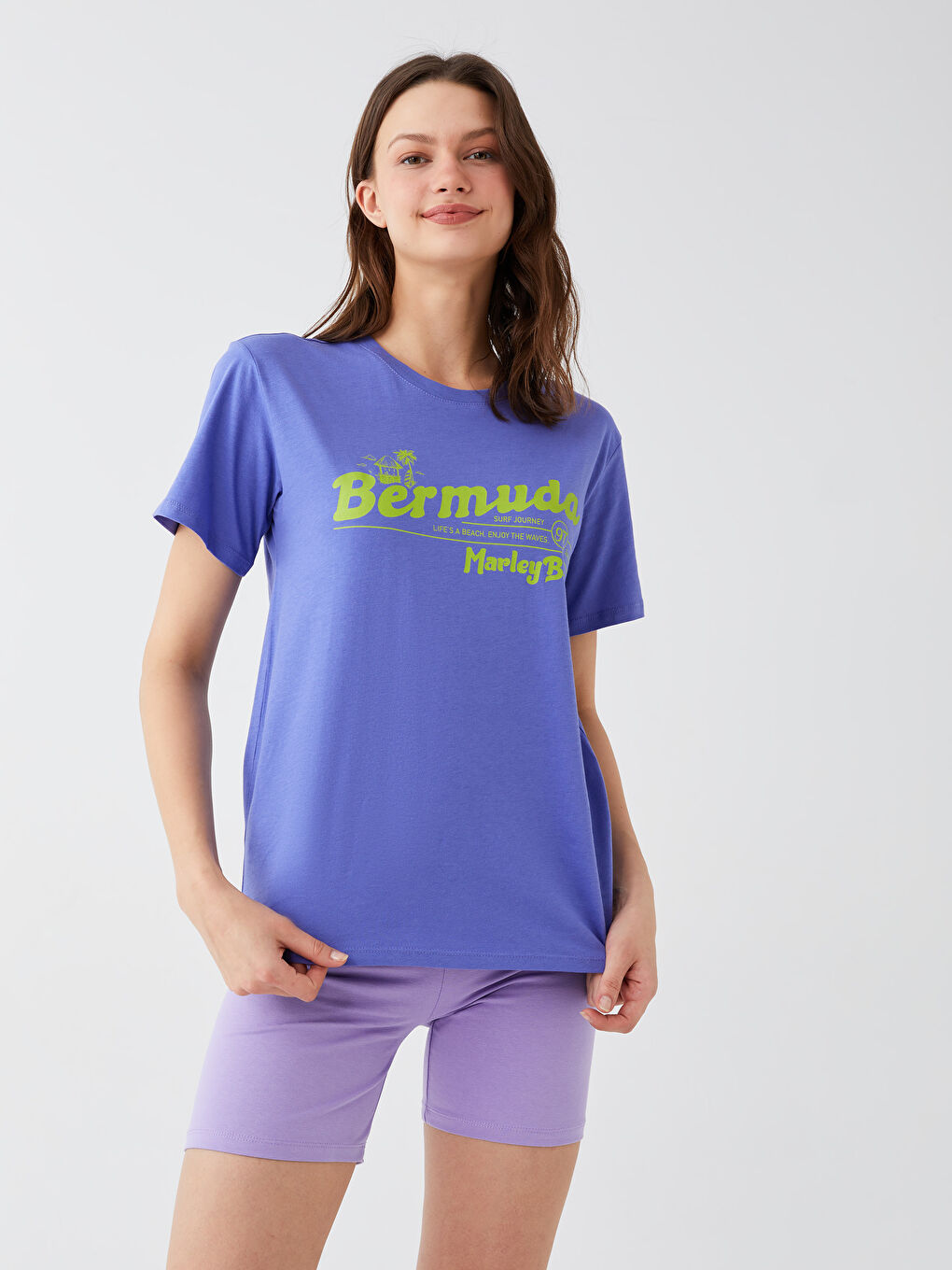 Crew Neck Printed Short Sleeve Women's T-Shirt