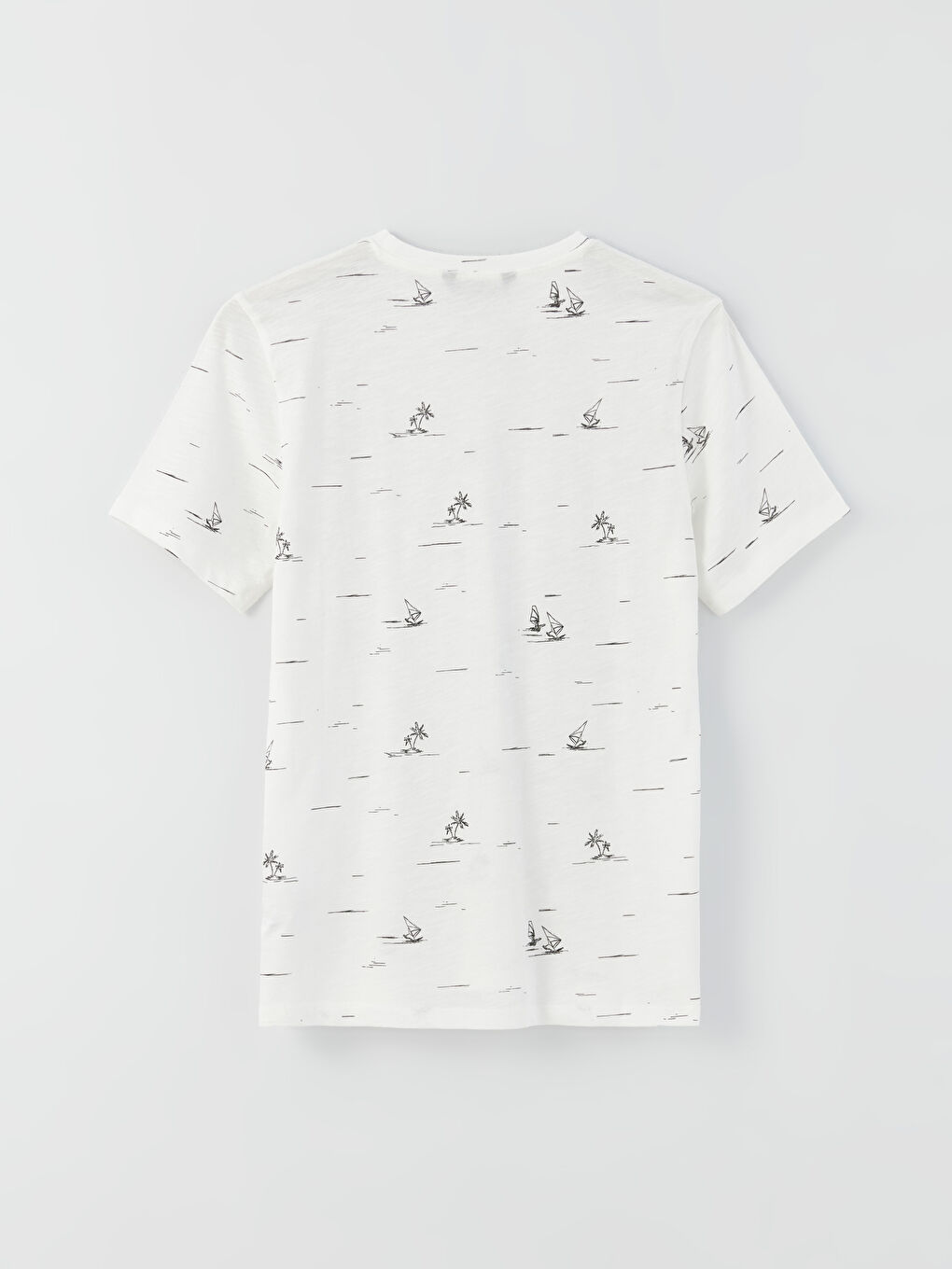 მრგვალი საყელო მოკლე სახელო ნიმუშიანი ჟერსი მამაკაცის მაისური-6