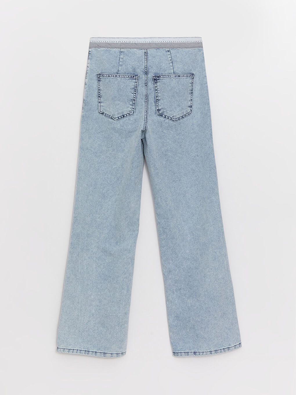 İndigo Normal Bel Wideleg Kadın Jean Pantolon-6