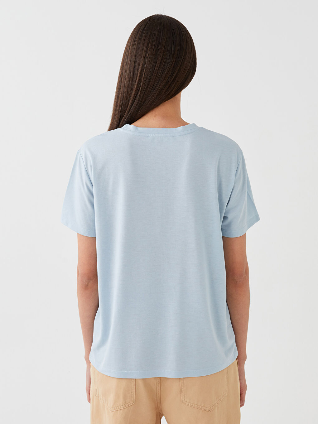 Crew Neck Printed Short Sleeve Women's T-Shirt-4